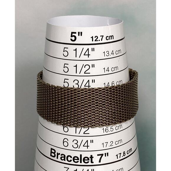 J Crew Bracelet Mesh Brass Tone Vintage 6.25” - Picture 11 of 12